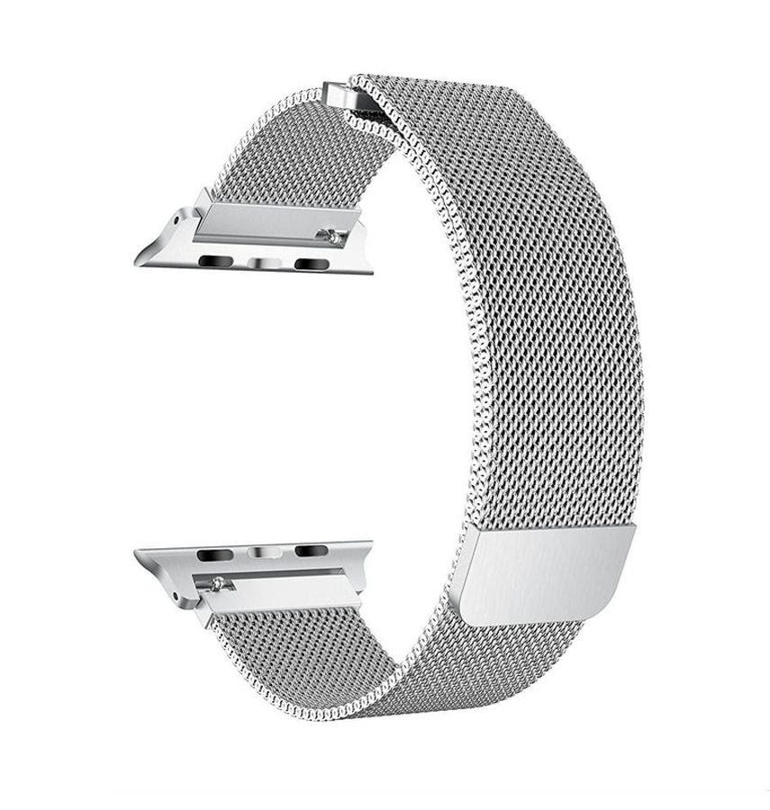 Apple Watch 42/44/45mm Milanese loop metal band, silver, premium style and durability