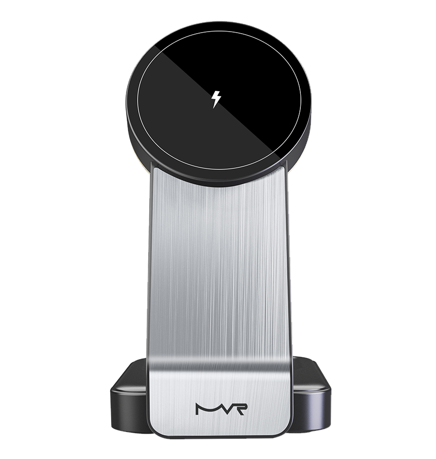 Black DC-1 MVR portable 3-in-1 MagSafe charger, sleek and convenient for all devices