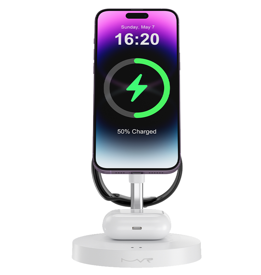 MVR 3 – in – 1 Wireless Charging Station - Black | 15W, MagSafe Compatible Charger - Image 4