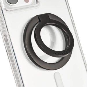 Case-Mate Black ring stand holder for phones, durable and practical magnetic stand