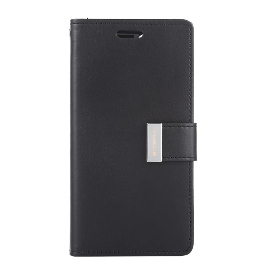 Black Hanman magnetic detachable leather flip wallet case for iPhone 11, elegant and protective
