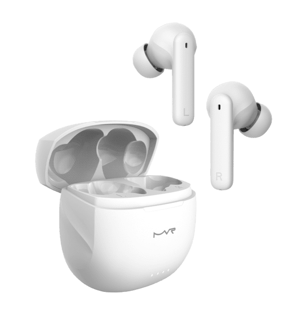 MVR Owl Noise Cancelling Wireless In-Ear Earbuds - White - Image 3