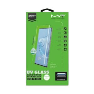 Clear MVR UV glass screen protector for Samsung Galaxy S21 Ultra.