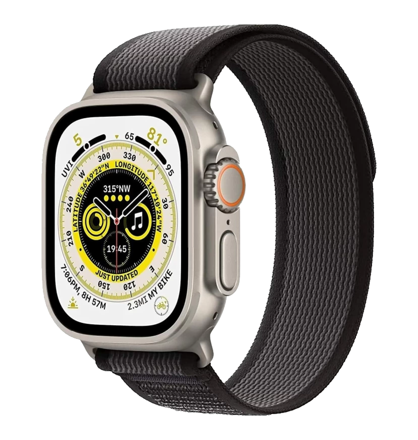 Apple Watch 38/40/41mm wild path loop sports band, black/grey, rugged and comfy for workouts