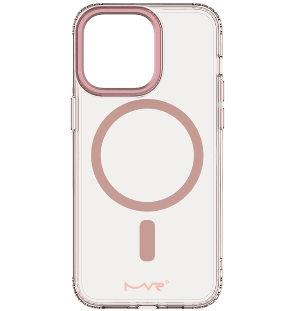 Rose Gold MVR Impact IMD back cover for iPhone 13/14/15/16e, elegant and protective