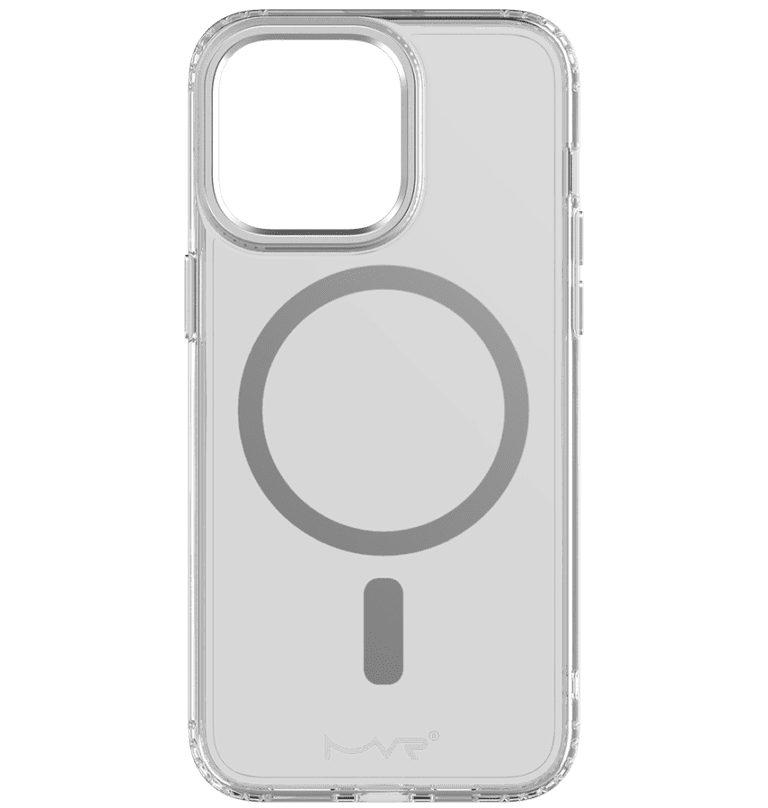 Silver MVR Impact IMD back cover for iPhone 13/14/15/16e, stylish and strong fit