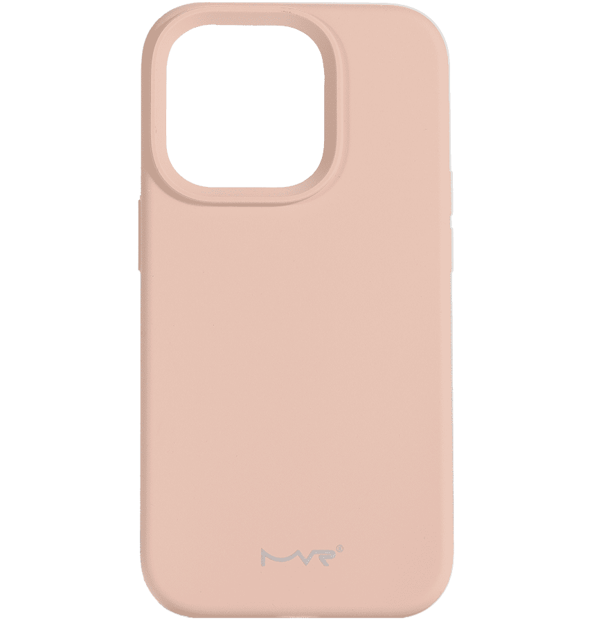 Pink Sand MVR Liquid Silicone back cover for iPhone 13/14/15/16e, smooth and secure fit