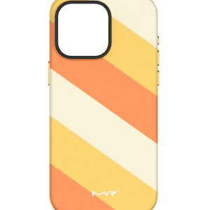 Apricot Yellow MVR Stripe Vibe back cover for iPhone 13/14/15/16e, bright and durable