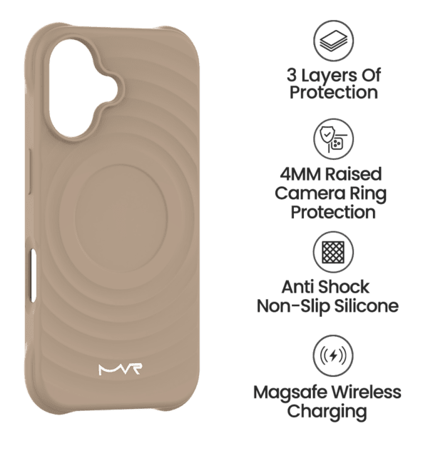 iPhone 16 Plus MVR Wave Silicone Back Cover - Sand - Image 5