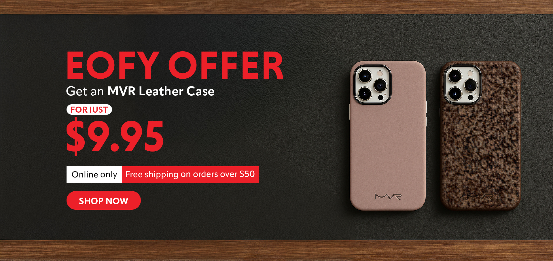 MVR Nappa or Saffiano Leather Case for just -9.95