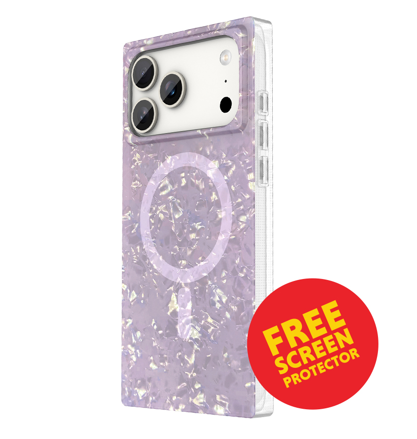 iPhone 17 Pro Max Blox Case – Peach Pearl | MVR Slim Protective Cover, Stylish Pattern, MagSafe Compatible