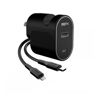 EFM 30W Dual Port Wall Charger With Type C to Lightning Cable 1M
